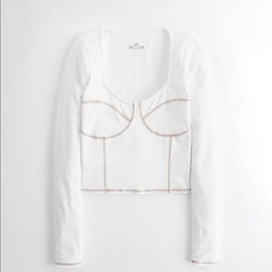 Corset t shirt bra outline seamed stitching